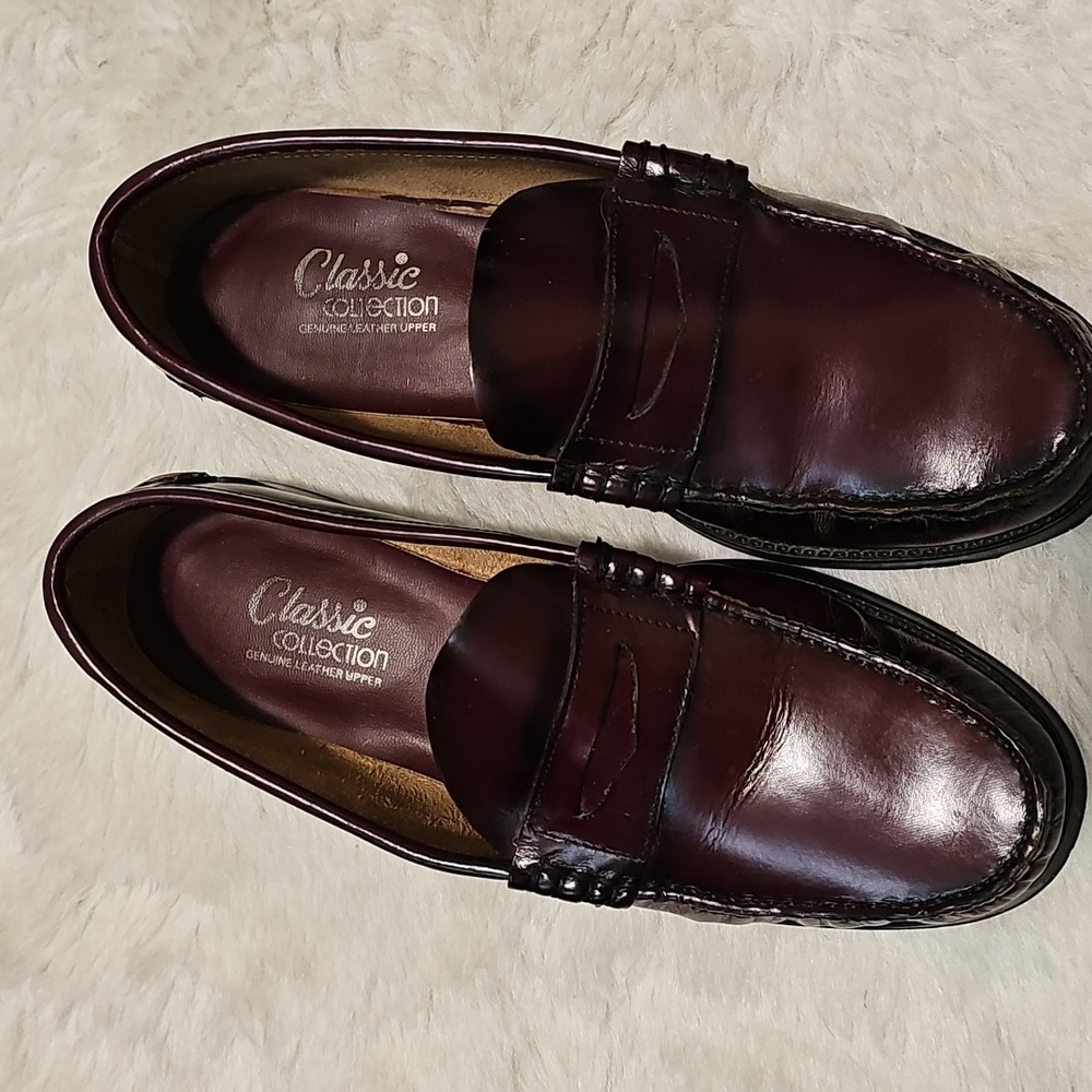 Burgundy Berkley Penny Loafers Size 11D Classic Dark1 Maroon Leather